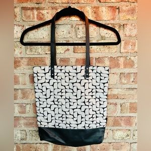 Nienkamper Geoprint Fabric & Leather Tote🖤